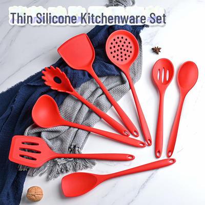 Set di utensili da cucina in silicone: Spatole e cucchiai resistenti alle alte temperature da 8 pezzi per padelle antiaderenti