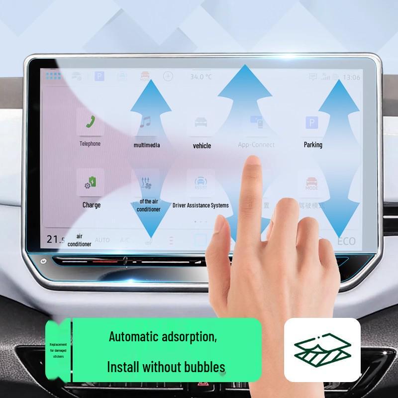 Volkswagen ID4X CROZZ Tempered Glass Screen Protector & Central Control Film for Interior Decoration