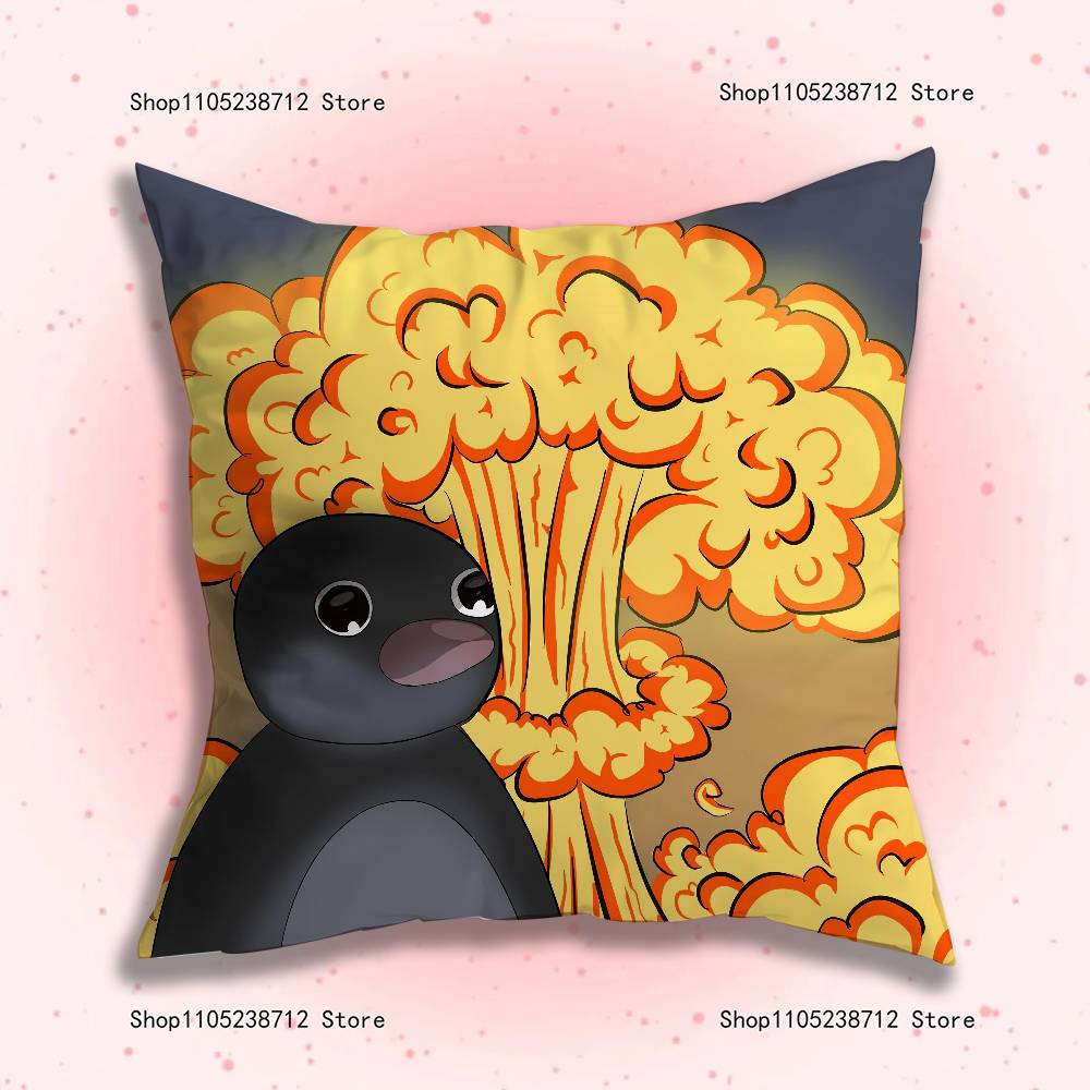 Vtipný povlak na polštář Tučňák P-Pingu pro dekoraci pohovky, auta, kanceláře, pokoje, potisk, potah na polštář, dekorace a ochrana