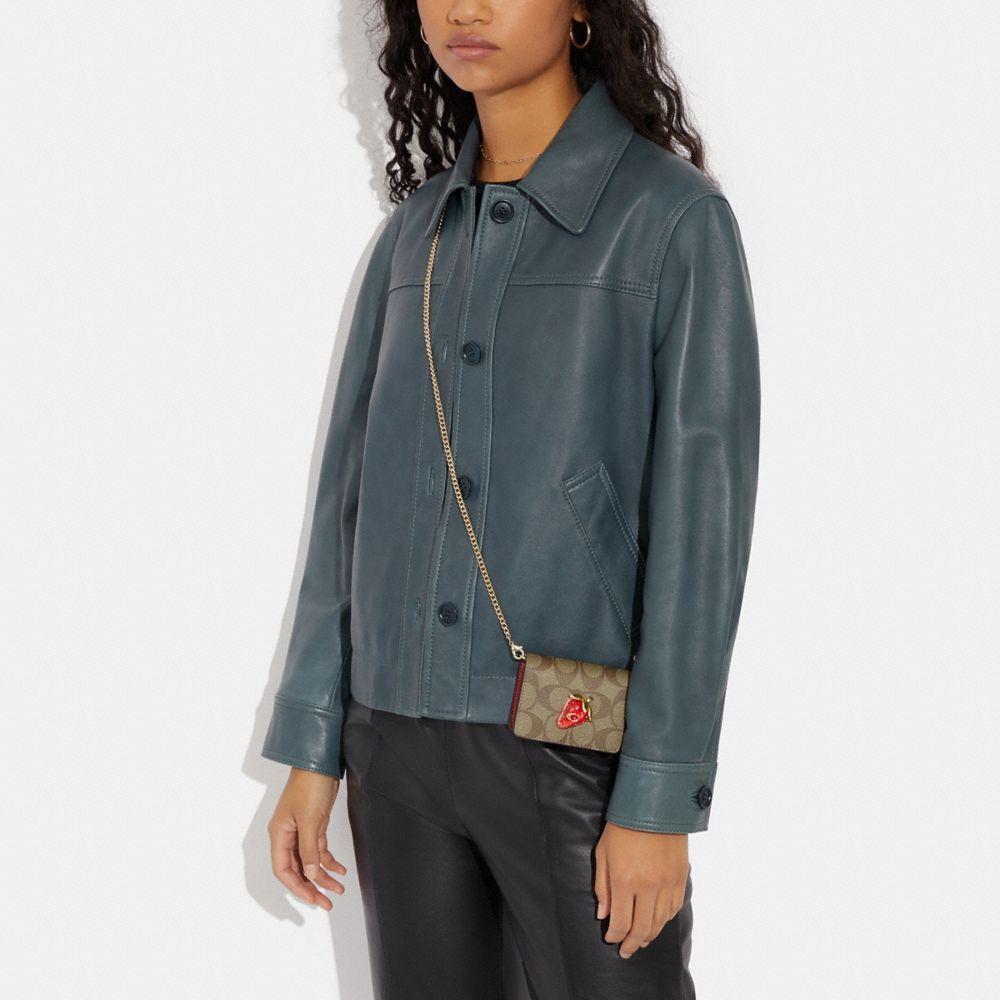 New COACH Cow Leather Shoulder Bag, Crossbody Bag, Wallet Mini Women's Brown & Red CH355-IMVGQ