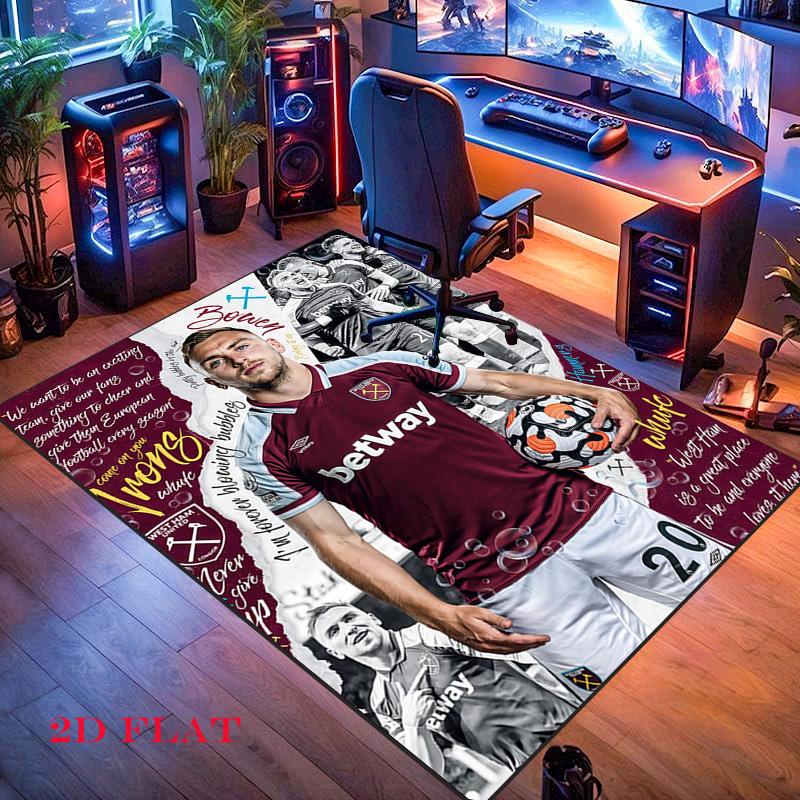 West Ham United Carpet Rug for Living Room Bedroom Home Sofa Decoration,Kids play Nonslip Floor Mat