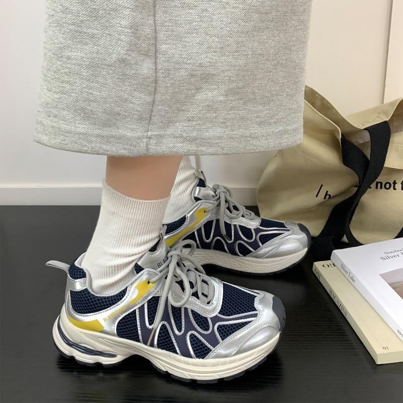 New product hot sale autumn new retro dad shoes platform mesh casual sneakers 5657