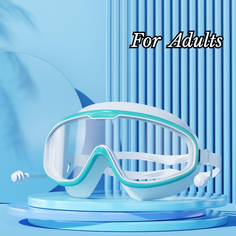 Ochelari de înot Cadru mare Dopuri de urechi Impermeabili Anti-aburire HD Transparenți Ochelari pentru bebeluși Protecție UV Ochelari de înot siguri