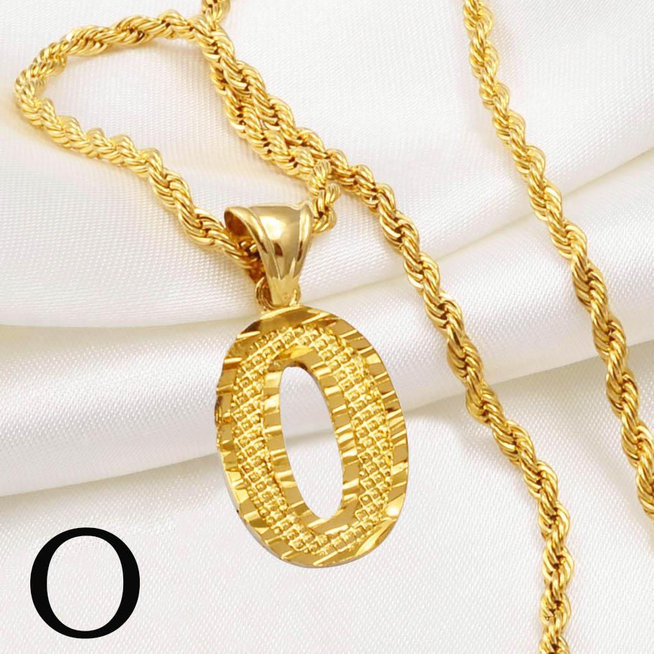 Anniyo AZ Letters Kettingen Dames Heren Verguld Initial Hanger Touwketting Engelse Letter Sieraden Alfabet Afrikaans #058002B