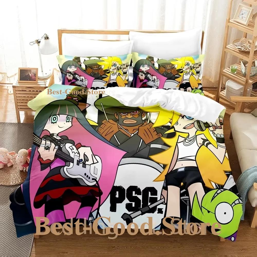 Panty And Stocking Bedding Set Single Twin Full Queen King Size Bed Set Adult Kid Bedroom Duvetcover Sets 3D Anime Bed Sheet Set