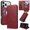 iPhone 18 Pro Max Magnetic Leather Case with Imitation Cowhide Texture and Flip Card Holder
