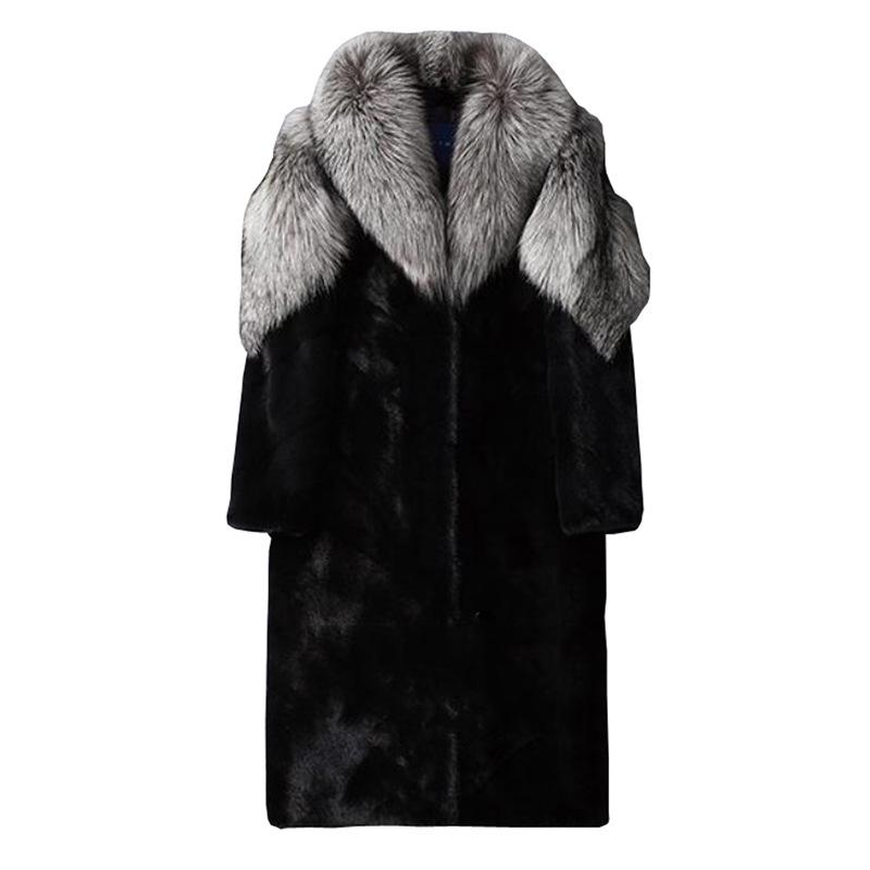 Men's Long Mink Fur Trench Coat - Winter Warm Casual Plus Size European & American Style
