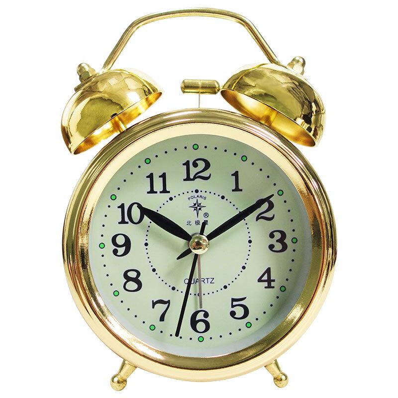 POLARIS Retro Luminous Quartz Silent Alarm Clock