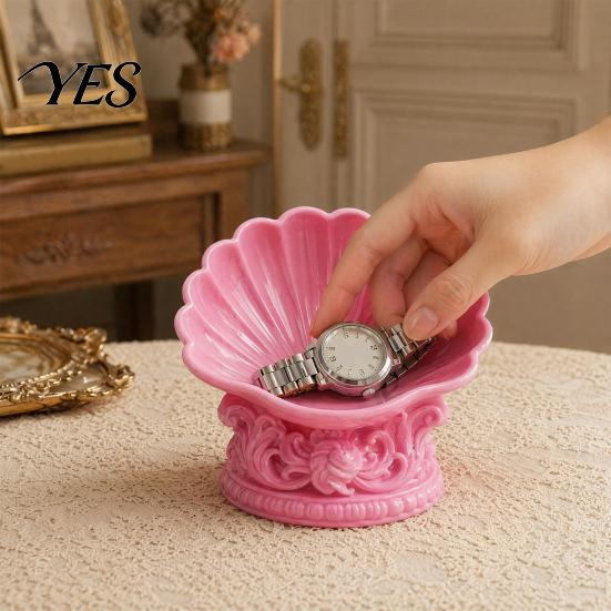 Jewelry Display Dish 3D Printed Shell Tray, Vintage Earrings Necklaces Rings Bracelets Decorative Tray Dish, Keys Trinkets Holder Organizer Bowl Shape
