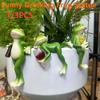 1/3 STÜCKE Lustige Trinkende Frosch Statue Harz Hängende Frosch Figur Pflanzgefäß Umarmung Mini Frosch Skulpturen für Blumentopf Rasenornament