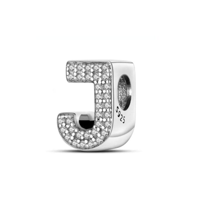 Classics Copper Shiny Zircon English Alphabet Beads Pendant Piece Charms Ideal For Original Fashion Bracelet Jewelry Piece Women Gift