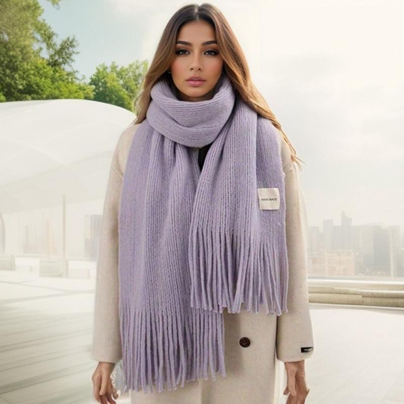 Fashion Warm Wool Scarf for Women Winter Design Solid Soft Neck Scarves Female High Quality Neckercheif Bandana Echarpe