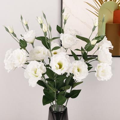 Simulación Táctil Real Lisianthus Grande Lisianthus Flor Artificial Decoración Hogar Sala de Estar