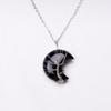 Crescent Pendant Necklace Moon Shape Crystal Necklaces for Women Men Natural Stone Collar Chain Choker Jewelry