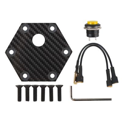 Lenkrad-Hupe Abdeckung, Universelle Auto-Lenkrad-Hupe Knopfplatte für MOMO Bolt Lenkrad, Schwarze Carbonfaser Lenkrad-Mittelkappe K