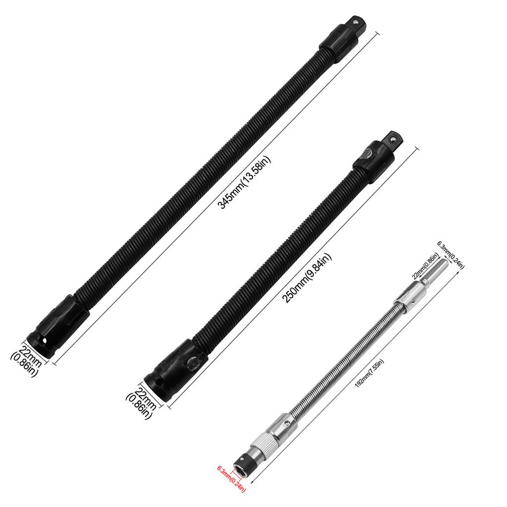 Electric Wrench Sleeve Socket Extension Tool Universal Rod Bendable Flexible Shaft Hose Shaft Connection Metal Link