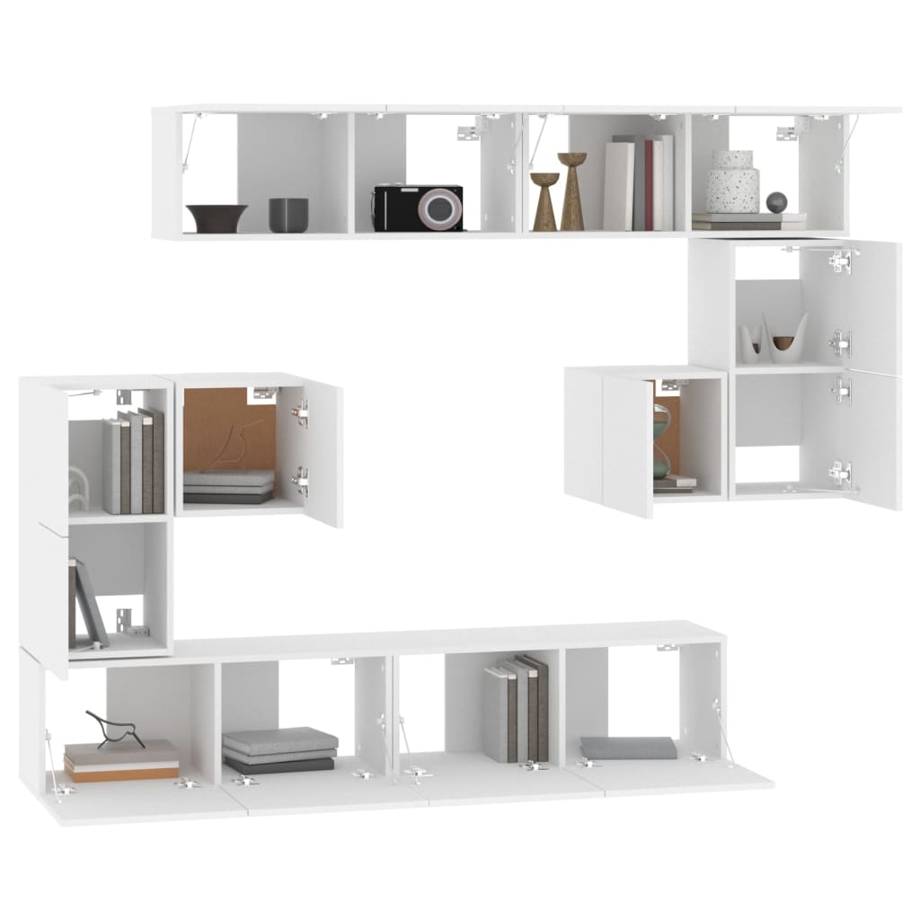 Wall Mounted TV Cabinet White Particleboard