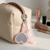 Heart Shaped Mirror Compact Grooming Set Mini Fine Tooth Comb Bag Hanging Charm  Casual Occasions