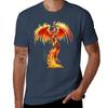 Fantasy Orange Fire Phoenix Rises From The Fiery Ashes Tshirt Water Resistant Casual Tshirt