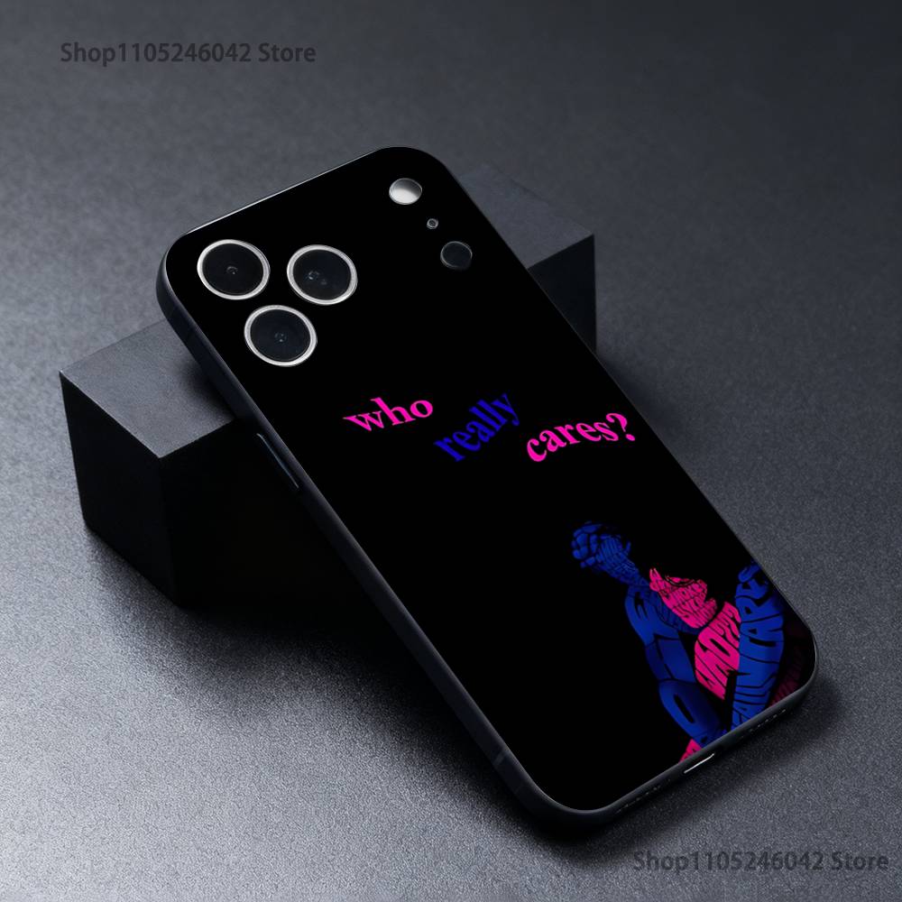 T-Tv Girls Who Really Cares Wear-resistant Phone Case For iPhone 17,16,15,14,13,12,11,Pro,XS,Max,XR,Plus,E,Mini Black Soft Cover