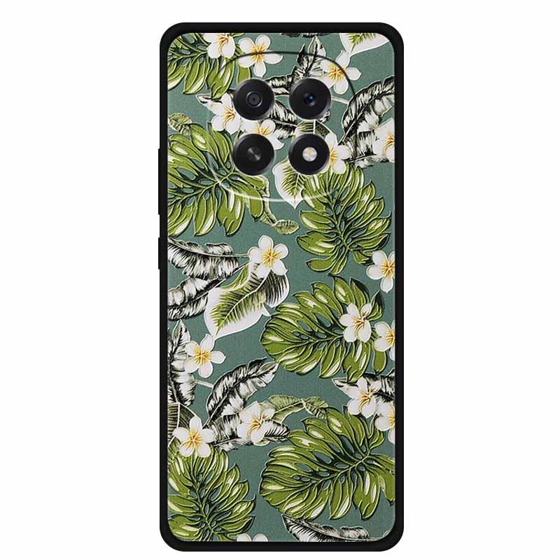 For Oppo A5 5G Phone Case 3D Relief Emboss Flowers Back Cover Black TPU Silicone Soft Case For Oppo A 5 PKQ110 Cases 6.7" Fundas
