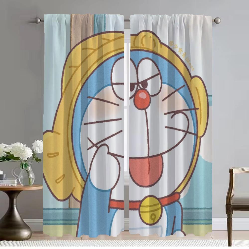

Кухонные шторы для гостиной Doraemons Домашние интерьерные шторы 2 штуки Оконная штора Перегородка Тюль для спальни Шторы W50xH70cmx2pcs-CL