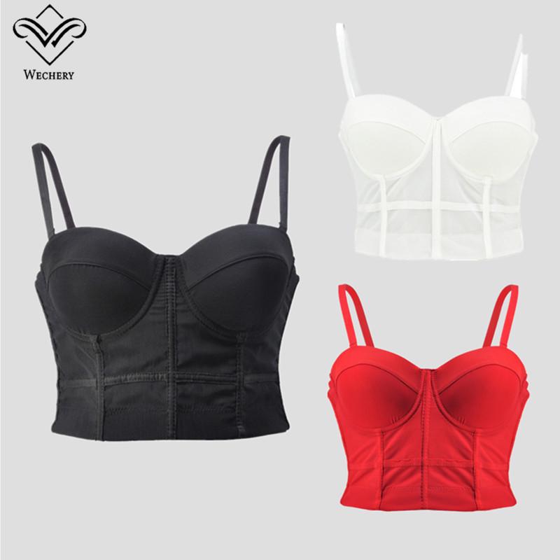 Perspective Womens Gothic Lace Corset Bustier Faux Leather Bra Lingerie