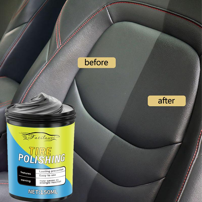 Car interior seat leather repair cream, car plastic repair agent, restores black shine - long-lasting car polish, suitable for d