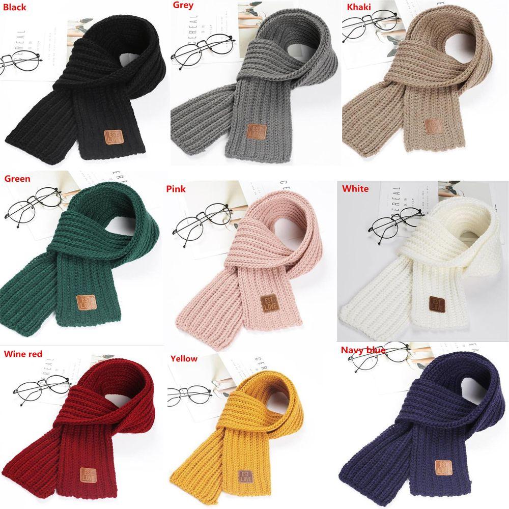 Winter Knitted Scarf   Boy Girl Warm Scarf Knitting Wool Children Neck Warmer Wrap Outdoor Windproof Scarves