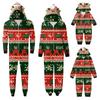 Christmas Print Family Matching Hooded Long Sleeved Zippered Jumpsuit Set