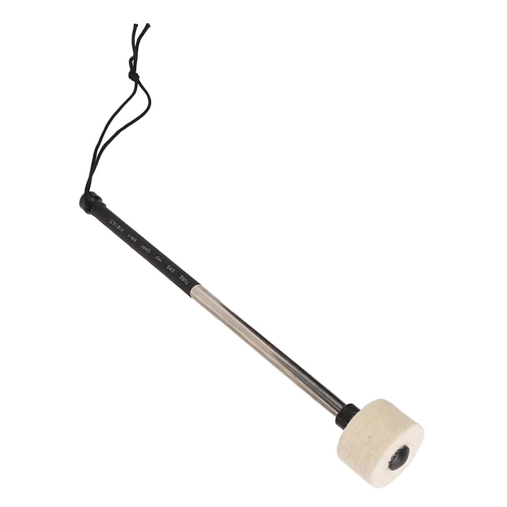 Drum Mallet White Felt Band Percussion Accessory with Stainless Steel Stick for Performance