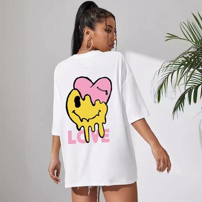 Letter Print T-Shirt, Loose Casual Short-Sleeved T-Shirt Women'S Summer Top