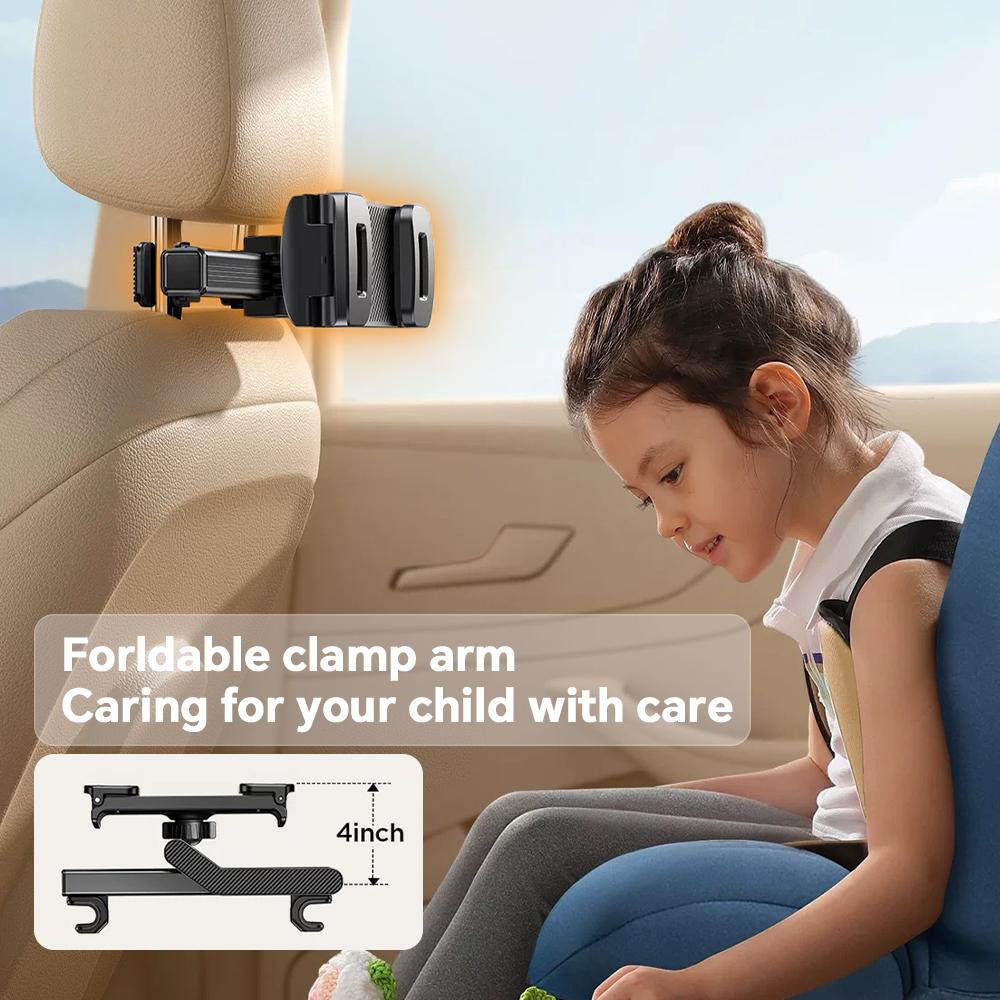 Telescopic Car Rear Pillow Phone Holder Tablet Car Stand Seat Rear Headrest Mounting Bracket for Phone Tablet 4.7-12.9 inch