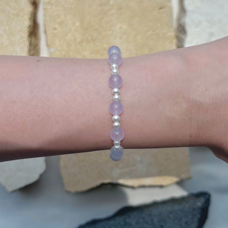 KIETIMOOR Lilac Pearl Bracelet (silver 925) Lilac Pearl Crystal Silver Bracelet