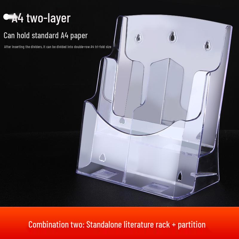 A4 Acrylic Three-Layer Brochure and Leaflet Display Stand