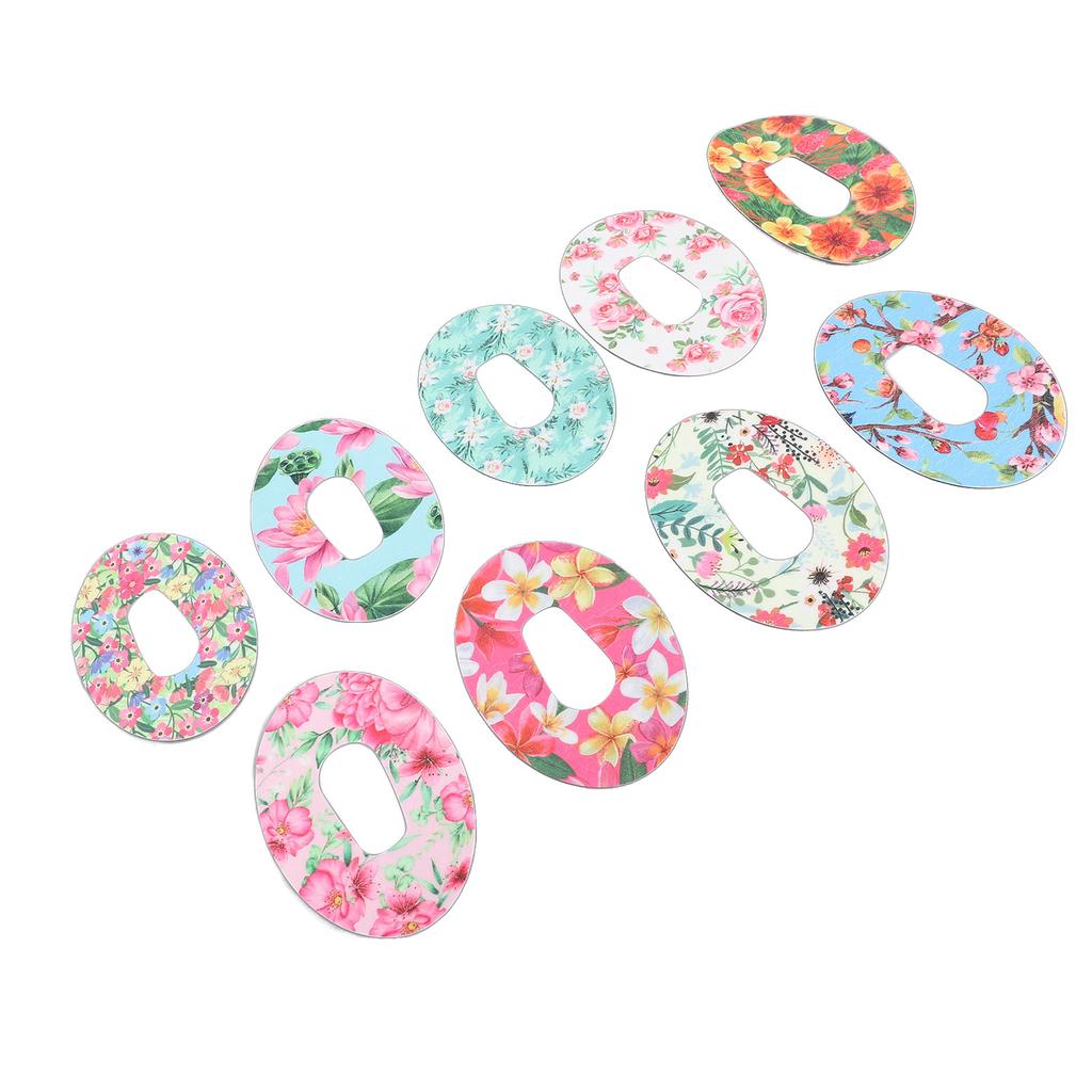 30 Pcs Sensor Covers for G6 9 Flower Patterns Adhesive Nonwoven Pre Designed Hole Breathable Sensor Patches