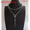 Stainless Steel Chain Necklace With Heart Pendant And Spike Details For Daily Casual Wear
