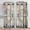 Retro Wooden Door Pattern Printed Curtains Christmas Decorations Bedroom Living Room Home Decoration Curtain For Area Made Of Polyester