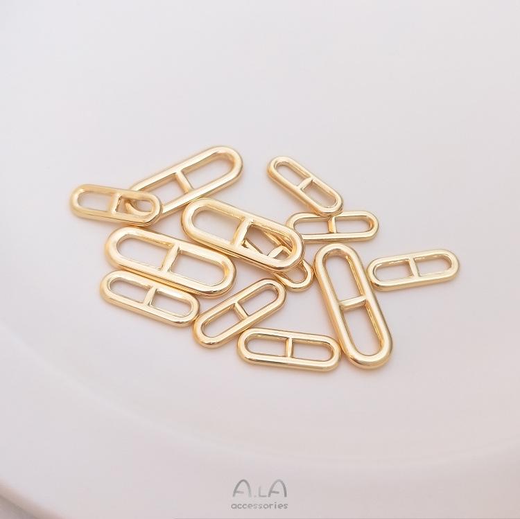 14K Gold Kupferplattierter D-Ring Verschluss & Ohrring Anhänger Verbinder