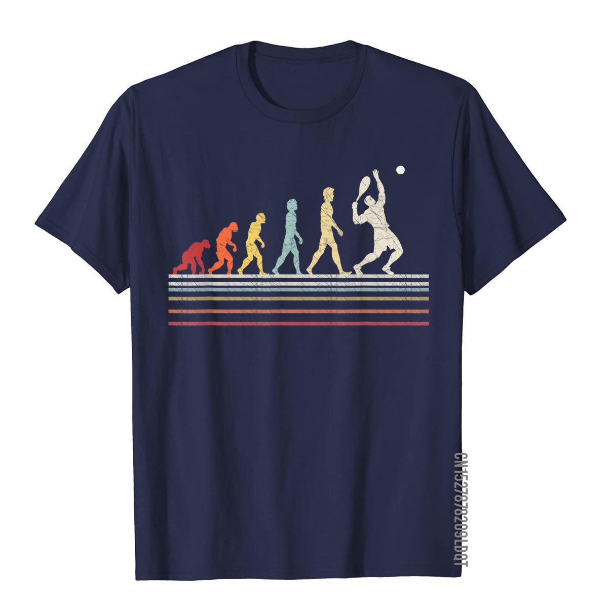 Funny Tennis Evolution Of Man Sport Retro Vintage Gift TShirt Youthful T Shirts For Men Cotton Tops  Tees Street Cheap S