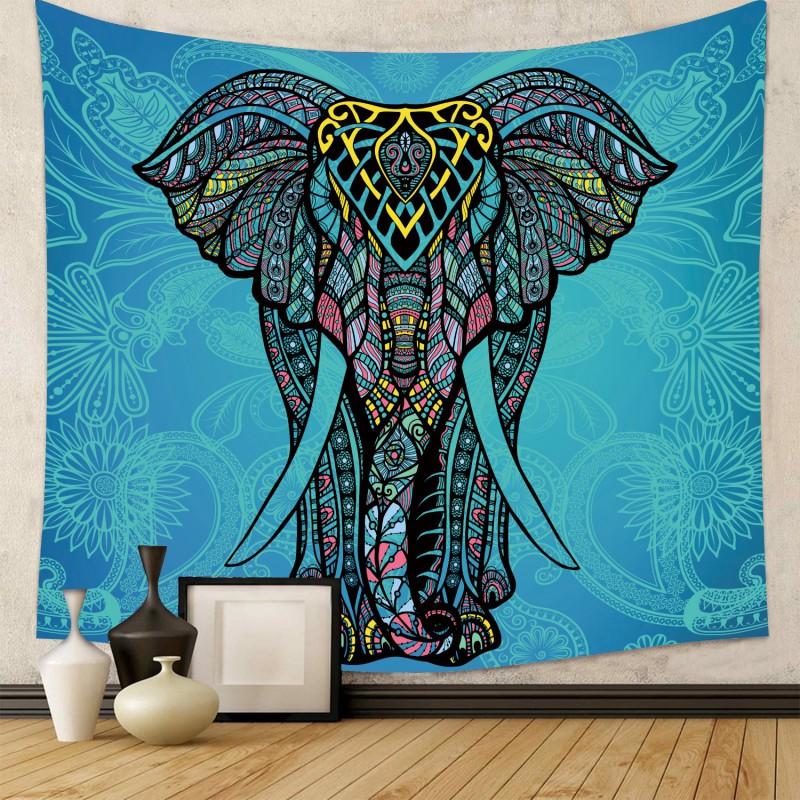 Boho Chic Wall Tapestry With Moon Phase Floral Starry Sky Design Bedroom Yoga Studio Decor
