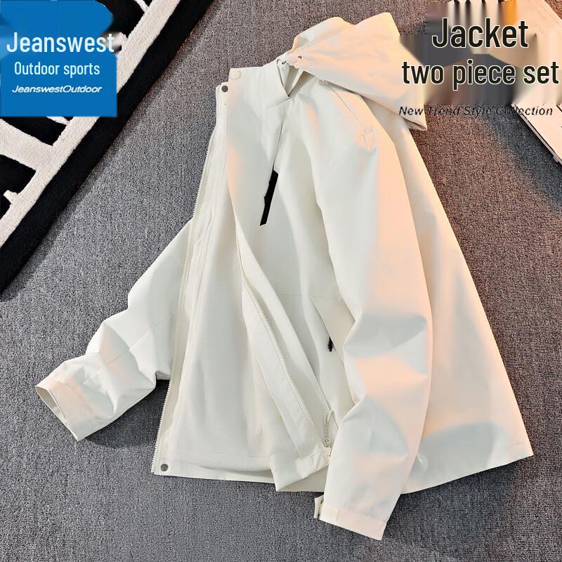 

Jeanswest Men s 3-in-1 Outdoor Windproof Hooded Jacket 3XL