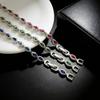 Women's Cultivated Emerald Ruby Horse Eye Bracelet Light Luxury High-end Full Diamond Color Treasure Bracelet Jewelry
