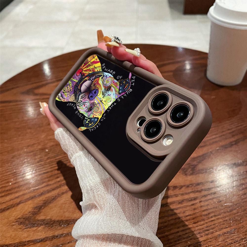 Ae76 Dog Color Doodle Design Art Protective Phone Cases for iPhone 13 14 15 Pro Max Infinix Hot 40i Tecno Camon 30 20 Pro Angel Eyes TPU Back Cover