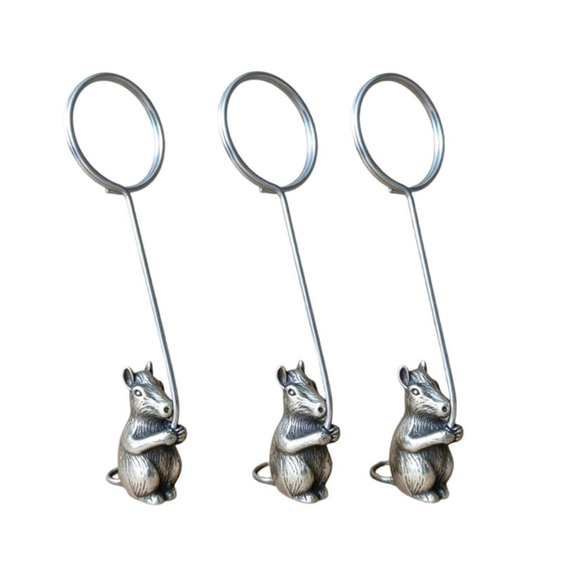 Delicate Miniature Metal Bookmarks Clip Feature Chinese Astrological Animals Suitable For Office And Dining Table Use