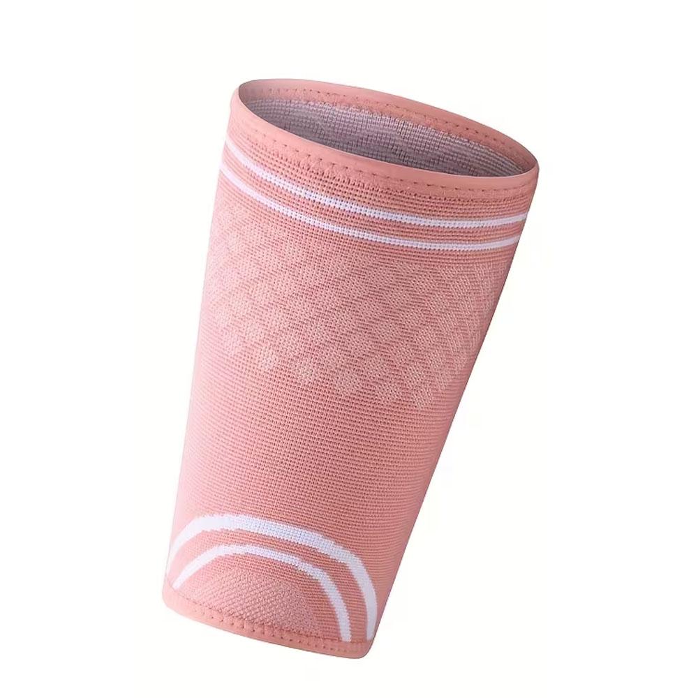 

1Pc Elastic Thigh Compression Sleeve,Featuring a Knitted Non-Slip Upper Leg Design,Equipped with Double Silicone Non-Slip Strips L рожевий