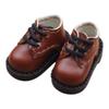 [GloryOry] Obitsu 11 Doll Shoes, Round Toe Shoes, 11cm Doll Shoes, Lace-up, Leather-style Round Toe Shoes, Black, White, Brown (Brown)