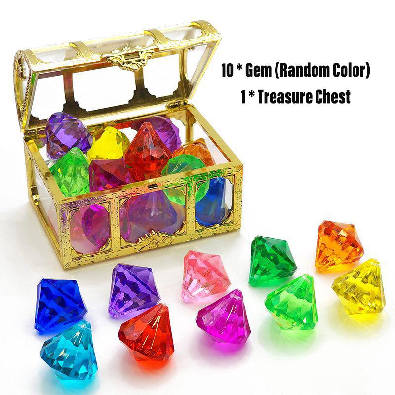 

Набор бриллиантов 10 шт. Пиратский сундук с сокровищами Дайвинг Драгоценный камень Бассейн Игрушка для плавания Детские подарки