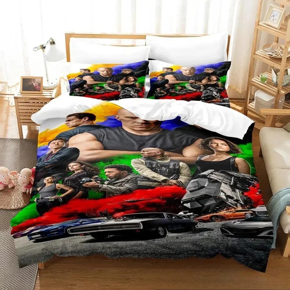 3D Print Fast and Furious Bedding Set Boys Girls Twin Queen King Size Duvet Cover Pillowcase Bed Boys Adult Home Textileextile