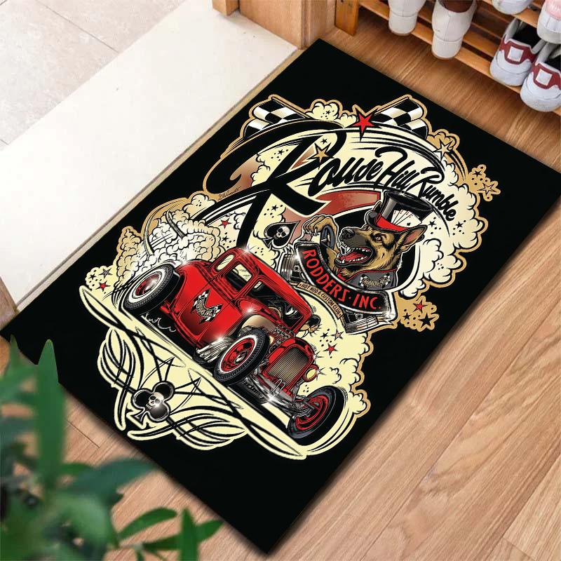 Street graffiti car Pattern Square Carpet,Area Rug,Carpet Rug for Living Room Bedroom Sofa Playroom Decor,Non-slip Floor Mat,Holiday Birthday Gifts